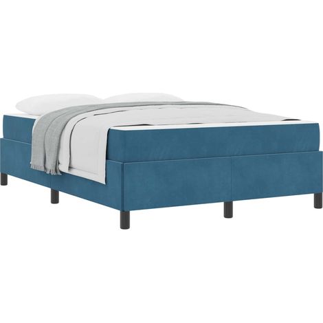 Maison Exclusive - Bettrahmen mit Matratze Dunkelblau 140 x 190 c