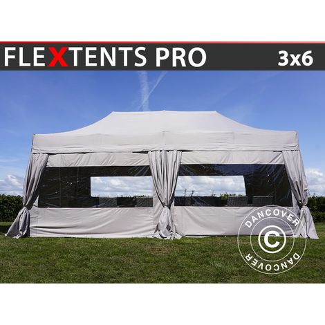 Faltzelt Faltpavillon Wasserdicht FleXtents PRO 3x6m Latte, mit 6 (1/5)