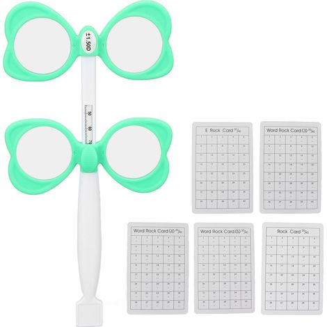 Lentille optique verte à bascule en plastique pour examen de la vue ±150, incluant 5 cartes de test de vision de près. (1/5)