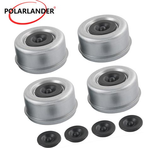 Ensemble de 4 cache-poussière pour moyeu de roue de remorque de 2,72 pouces avec bouchons en caoutchouc, compatible avec les essieux de 7000 à 8000 lb. (1/5)