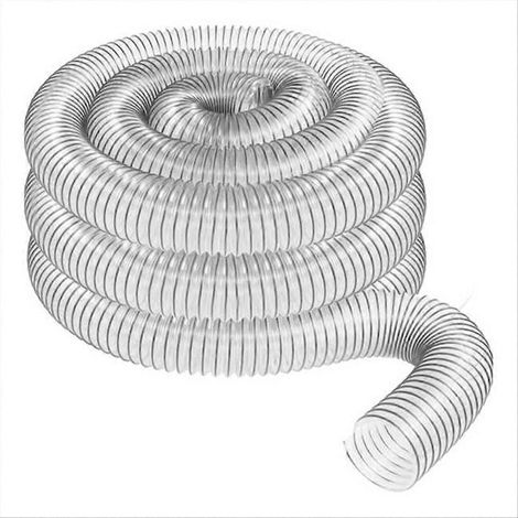 Tuyau d'aspiration de poussière en PVC transparent de 50 mm de diamètre extérieur (2 pouces). Idéal pour les aspirateurs d'atelier. (1/5)