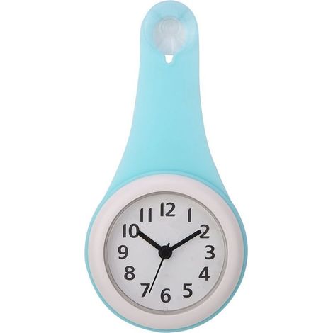 Horloge suspendue étanche à la mode pour salle de bain et cuisine, décoration de la maison (bleu) (1/5)