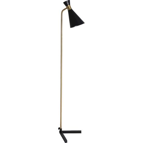 Lampadaire contemporain en fer noir et doré style design élégant - Noir mat et doré élégant (1/4)