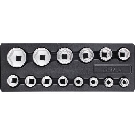 Insert de tiroir 385 x 175 x 41 mm avec jeu de clés à douille 3/4", 14 pièces