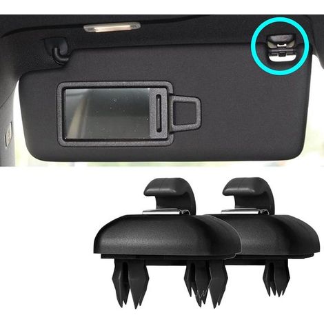Lot de 2 crochets pour pare-soleil – Clip et rallonge – Voiture – Compatibles Audi – Intérieur et visière (1/5)