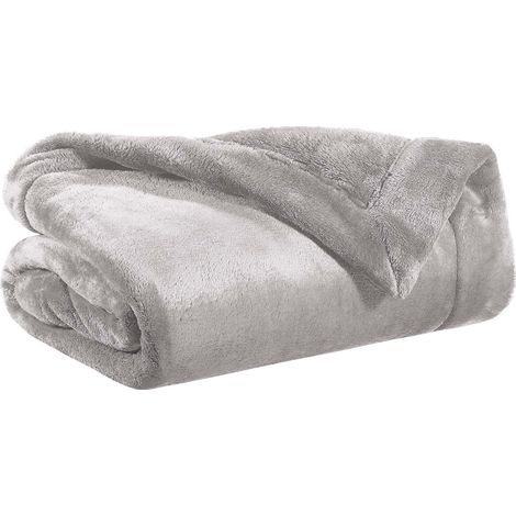 VIVARAISE - Plaid Vivaraise Tender en polyester, couleur perle, 150 x 200 cm