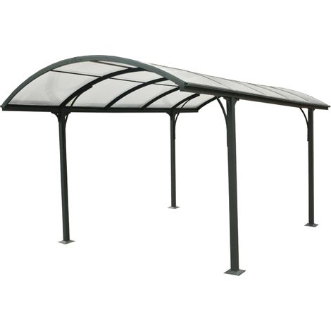 tettoia auto singola eurogarden in alluminio antracite e policarbonato 485x300x253 cm