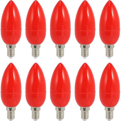 Filiyano – lampe magique – Lot de 10 bougeoirs LED rouges porte-bonheur, lampe magique, bougie à économie d'énergie, culot E14 (1/5)