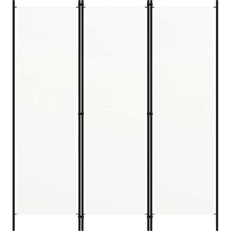 Cloison de séparation 3 panneaux, Paravent sur Pied, Séparation de pièce, Cloison mur écran Blanc crème 150x180 cm GHJ70304 (1/5)