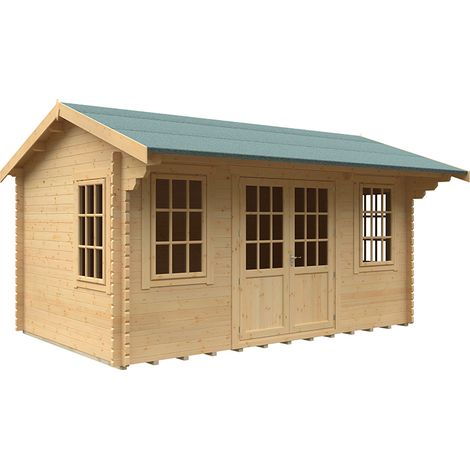 16x10 The Dalton 44mm Cabin - L475 x W295 x H282.9 cm - Solid Wood/Softwood/Pine - Natural