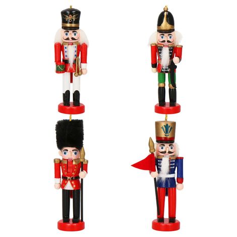 Colgante de Cascanueces, 13,5 cm, 4 unidades, adorno navideño. (1/5)