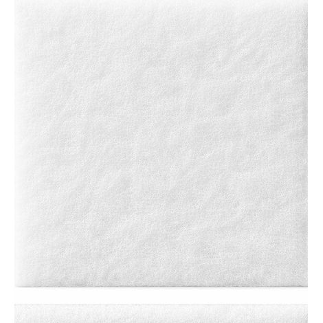 Wiltec Tissu ouaté Synfil 300 - 50 x 50 x 2,5 cm - très Fin - Média de filtration pour Filtre Bassin et Aquarium - de Couleur blanche