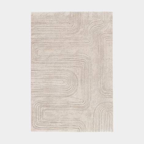 Tapis de salon doux à motif organique - Deva - Grège - 120 x 170 cm (1/5)