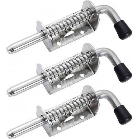Lot de 3 verrous à ressort en acier inoxydable avec poignée en caoutchouc - Verrou de porte - Verrou de porte - Verrou de porte - Verrou de porte - Verrou de porte - Verrou de porte - Verrou de (1/5)
