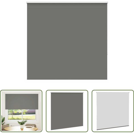 vidaXL Lichtschutz - Verdunkelungsrollo Grau 165x175cm Stoffbreite 161,6cm Polyester (1/5)