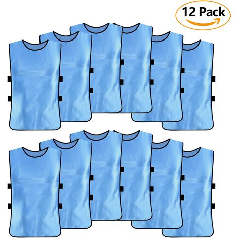 Lot de 12 maillots de dossards respirants adultes pour entraînement football, volleyball, football américain (1/5)