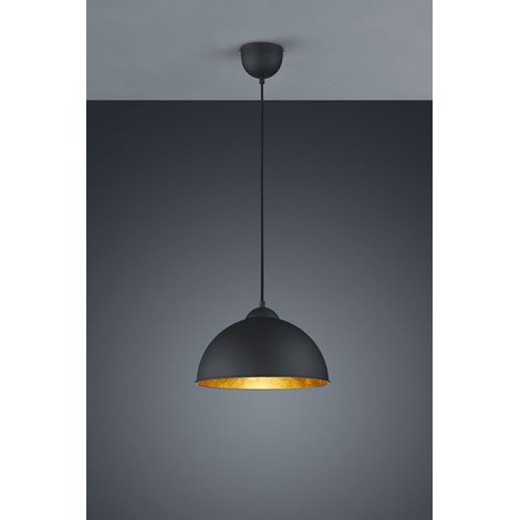 Lampada a Sospensione da Interno E27 in Metallo Nero