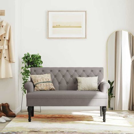 Teenpull – Sitzbank mit Rückenlehne Taupe 120x62x75,5 cm Stoff (1/5)