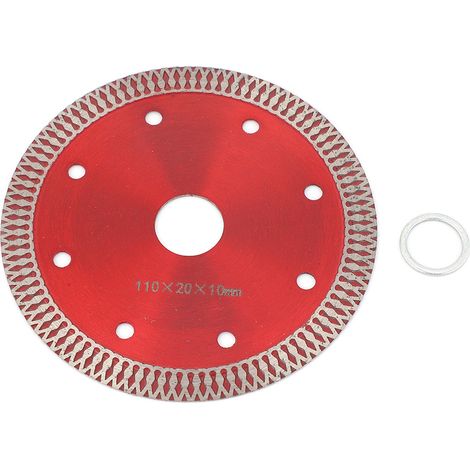 Disque de coupe diamant de 110 x 20 x 10 mm. Lame de scie rouge pour le traitement de pierre de céramique Microlite