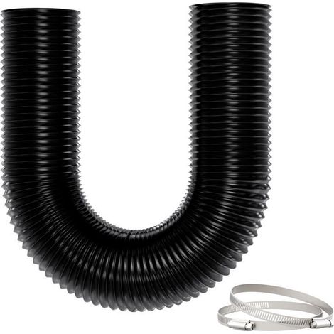 Gaine VMC 150mm 2,5m Noir, Tuyau Flexible Aluminium 5 Couches, Résistant à la Chaleur et Silencieux, pour Hotte de Cuisine (1/4)