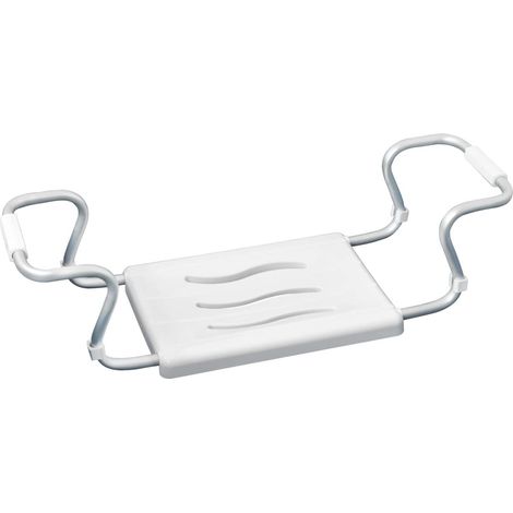 Siège de baignoire Secura Aide bain senior avec structure en aluminium robuste et réglable Capacité jusqu'à 120 kg Dimensions 55-65 x 18 x 26 cm Couleur blanche et aluminium (1/5)