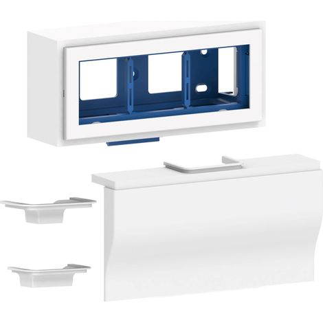 GGK BOITIER APPAREILLAGE TRIPLE 45X45 POUR PLINTHE ÉLECTRIQUE 4D 20X80MM BLANC 114314