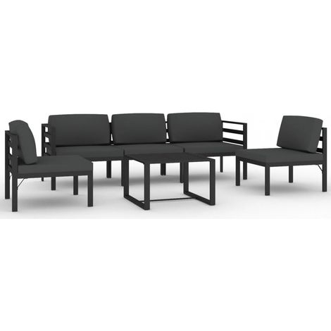 Maison Exclusive - 6-tlg. Garten-Lounge-Set mit Kissen Aluminium