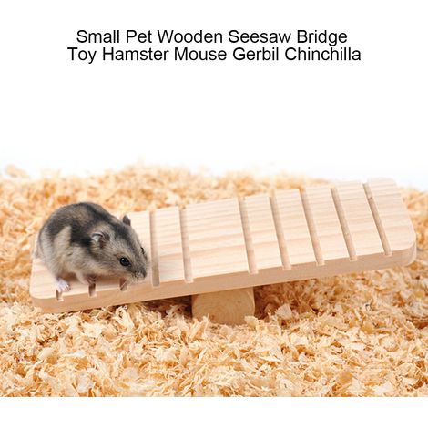 Petits animaux de compagnie : pont à bascule en bois, jouet pour hamster, souris, gerbille, chinchilla (1/5)