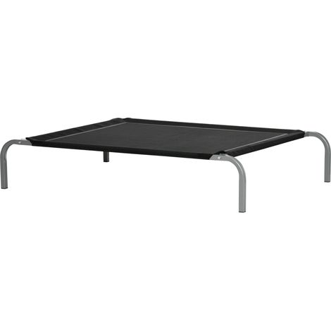Cama elevada para perro y gato XL ventilada estable 110 x 75 x 20 cm ideal terraza jardín diseño moderno en textileno negro 210007334 (1/5)