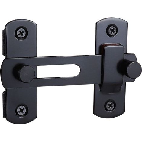 Lot de 2 verrous de porte de grange, coulissants à 180 degrés, pour porte de grange, porte coulissante, chatière, garage, salle de bain, fenêtre, extérieur (noir)