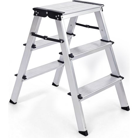 Sekey 3-stufige Aluminium-Trittleiter – sicherer Stand für höhere Arbeiten im Haushalt, Garten und in der Garage (1/5)