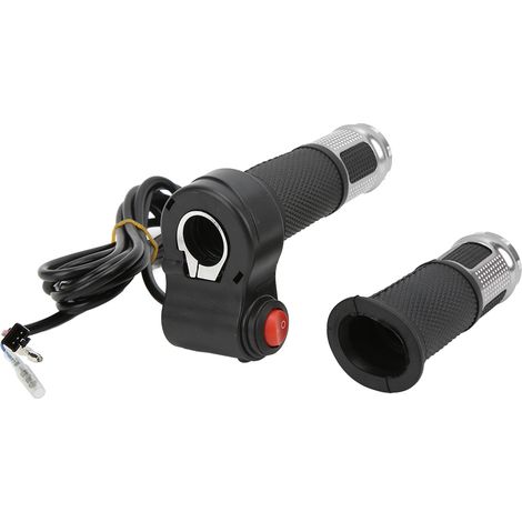 1 Paire Poignées Moto Accélérateur Frein Scooter Électrique, Confort Ergonomique, Finition Argentée (1/5)