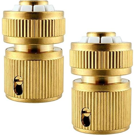 Brass Metal Hose Connector Tap Splitter for Outdoor Watering Irrigation and Car Washing (1/5)