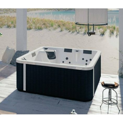 KINEDO - GRANDFORM HAPPY SPA A400 MINIPISCINA 4 POSTI BIANCO/RATTAN 192X192X78 CM. HPPA400 (1/4)
