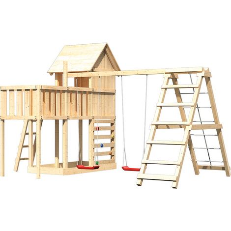 Akubi Stelzenhaus Frieda natur DS+KG+ABP+Kletterwand