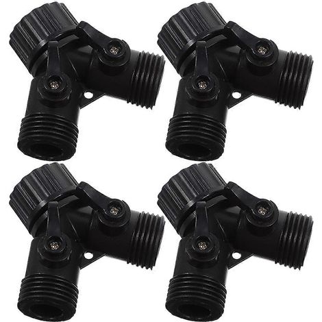 Raccord en Y réglable pour tuyau d'arrosage, adaptateur pour tuyau domestique et d'arrosage, noir, contrôle du débit d'eau (1/5)