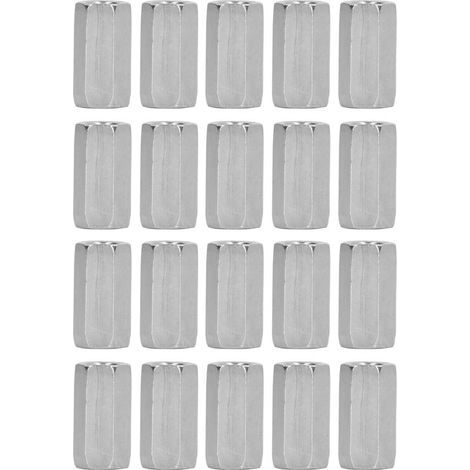 Kit de connecteurs résistants à la rouille, écrou d'accouplement hexagonal M6 en acier inoxydable, argent 20 pièces (1/5)