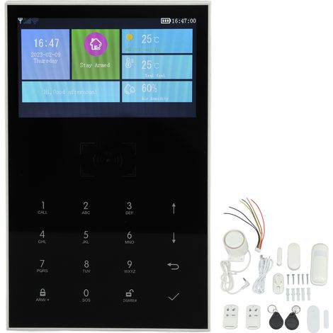 Système de sécurité domestique, alarme WiFi sans fil, écran tactile anti-cambriolage pour Smart (1/4)
