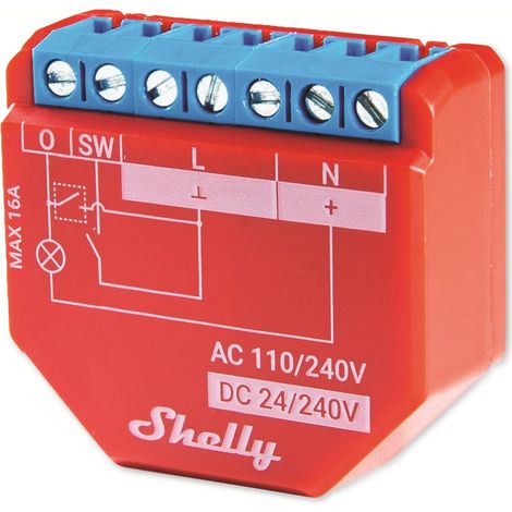 Shelly Plus 1PM elektrischer Schalter Smart switch 1P Rot
