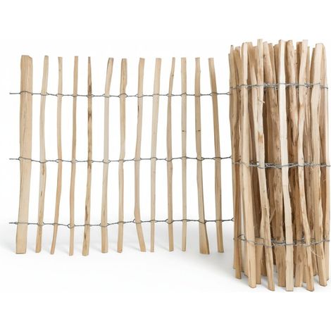 Ganivelle noisetier H 80 cm x L 5 m - espacement 7-8 cm - clôture bois naturel en rouleau (1/5)