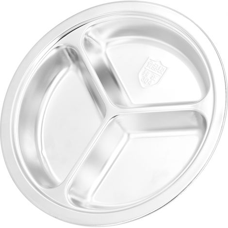 Assiette inoxydable réutilisable pour enfants, assiette de riz et snack, acier inoxydable, idéale maison, cuisine, restaurant, hôtel (1/5)