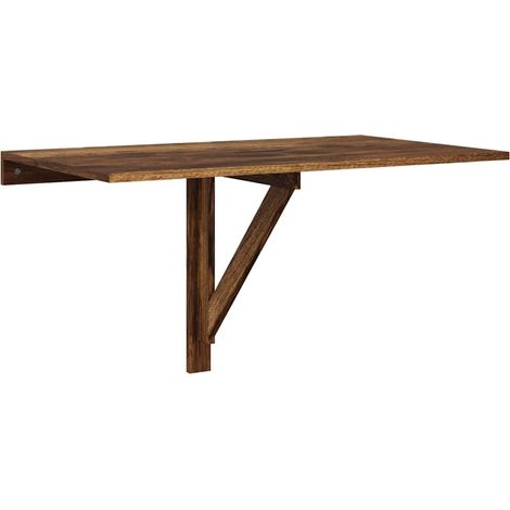 vidaXL Mesa de pared plegable contrachapada roble ahumado 100x60x56 cm (1/2)
