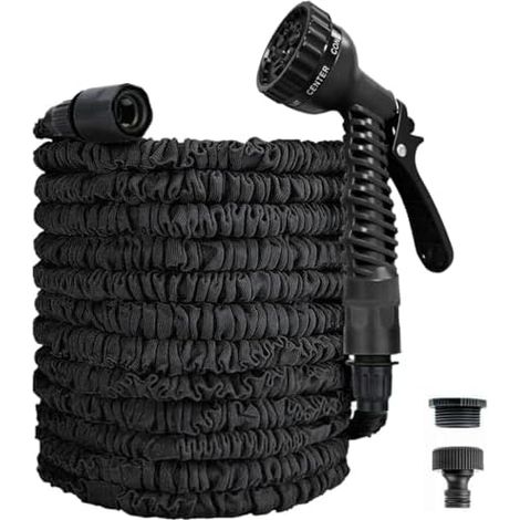 Tuyau Arrosage 15 m, Tuyau d'arrosage pour jardin 15 m,extensible Darrosage flexible pour maison, pelouse, voiture avec 8 fonctions d'arrosage professionnel (1/5)
