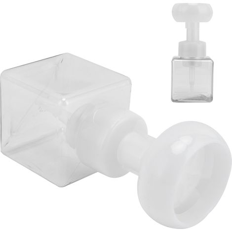 Flacon pompe mousse 250ml portable rechargeable réutilisable distributeur savon liquide forme fleur (transparent) (1/5)