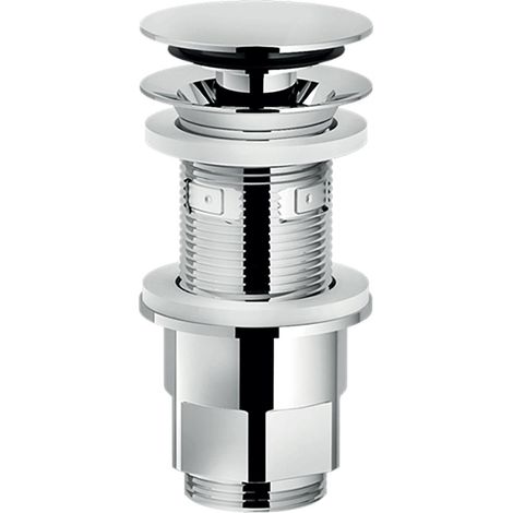 Nobili – Bonde de lavabo clic-clac universelle – Chromé – Recoupable – Avec ou sans trop plein – Diamètre 1"1/4 (33-42mm) – Hauteur 135mm (1/3)