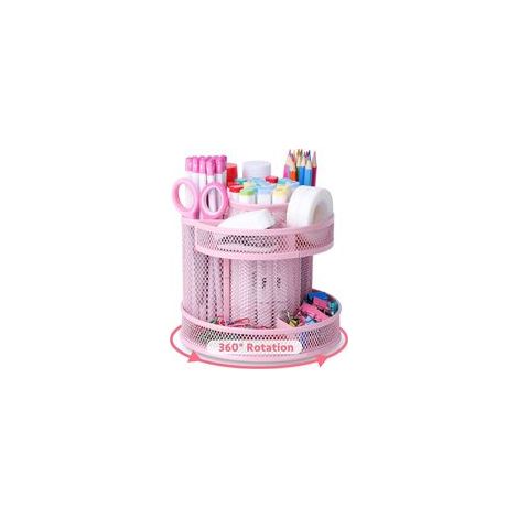 Porte-stylo rotatif en métal à 360 degrés - rose (1/5)