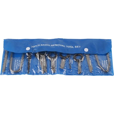 Kit de 20 pièces pour le démontage et l'installation d'autoradios : ensemble d'outils pour le démontage des lecteurs CD stéréo de tableau de bord (1/5)