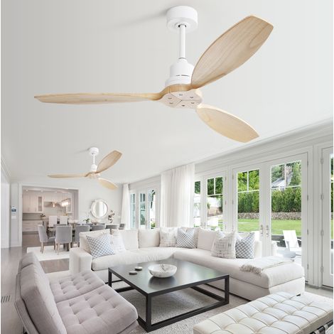 Ventilatore da soffitto 52" reversibile legno OKMYHOME (1/4)