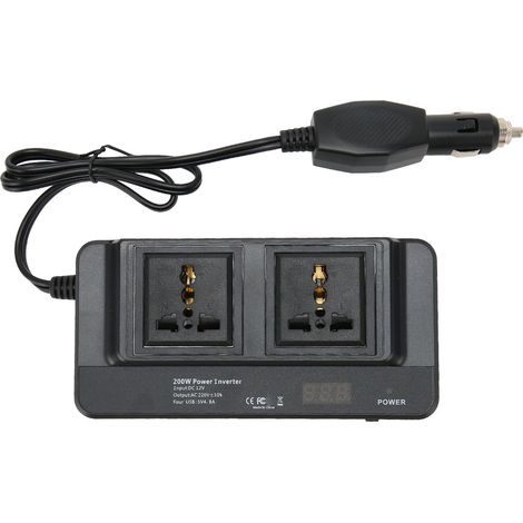 Onduleur 200W 12V DC vers 220V AC avec Ports USB 2.1A et Protection - Pour Véhicules (1/5)