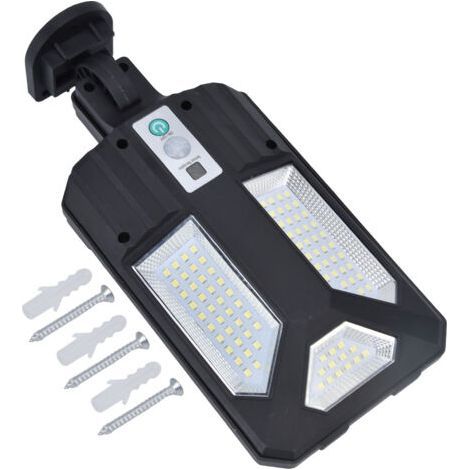 Lámpara solar de pared IP65 resistente al agua, 87 LED, batería de 2400 mAh, 3000 lúmenes, con sensor de movimiento para caminos de jardín. (1/4)